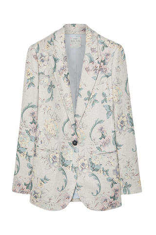 "Peonia My Love" Linen Blend Hopsack Jacket | Glicine