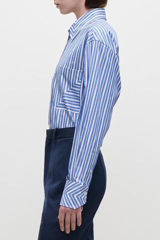 Pocket Detail Shirt | Blue/White