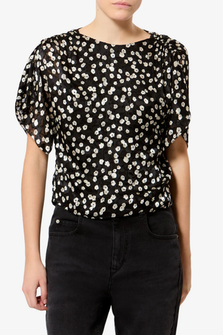 Hervane Top | Black/Ecru
