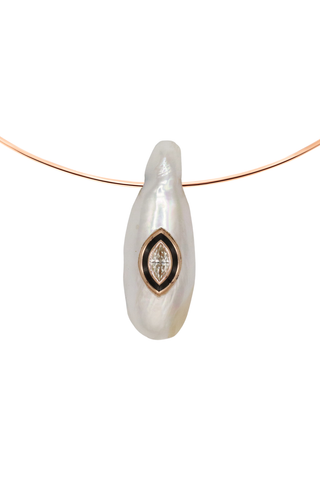 White Pearl Bead | Marquise Diamond