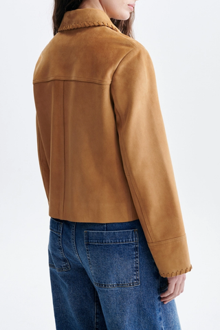 Hector Short Suede Jacket | Camel