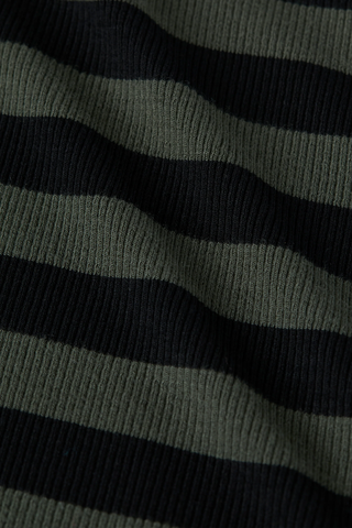 Brita Turtleneck Dress | Black/Army Stripe