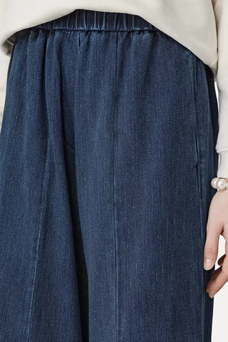 Denim Palazzo Pants | Indaco