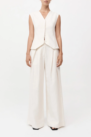 Minimal Fold Trousers | Ivory