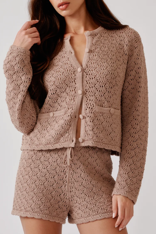 Char Shrunken Cropped Welt Pocket Jacket | Dune
