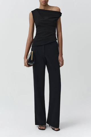 Zerra Draped Top | Black