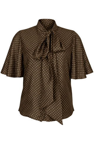 Alessa Blouse | Polka Dot Brown