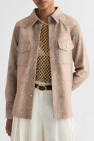 Sequined Muscle Tee | Olive Grey