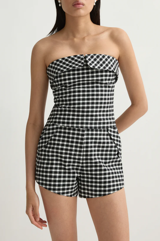 Chiara Strapless Top | Black/White