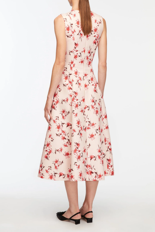 Mara Dress | Summer Lillies Red On Pink