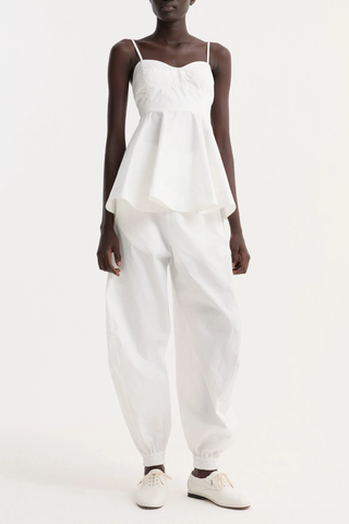 Bustier Peplum Top | Optic White