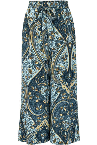 Sawyer Wide Leg Silk Pant | Prussian