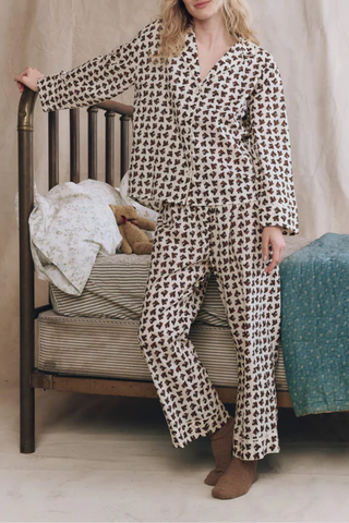 The Easy Sleep Pant | Cream Horse Medallion Print