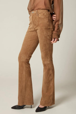 Suede 5 Pocket Micro Flare Pant | Taupe