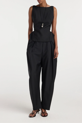 Deconstructed Collar Top | Black