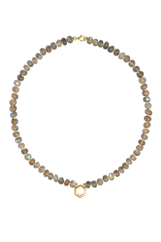 18" Multi Bead & Gold Foundation Necklace | Labradorite
