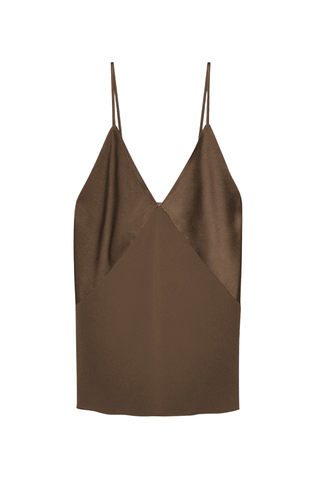 Satin Envers Slip Top | Chocolate