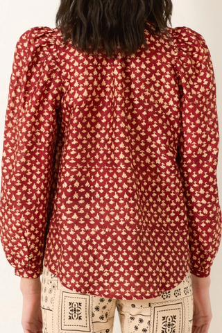 Annabel Mahogany Bhutti Shirt | Red Mahogany