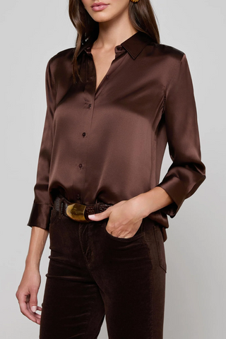 Dani Silk Blouse | Coffee Bean