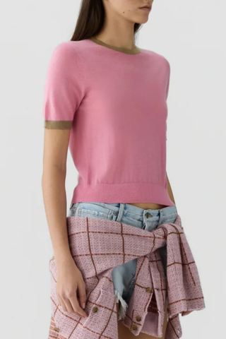 Airy Ringer Tee | Sprinkle / Camel