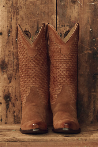 The Basket Weave Cowboy Boot | Rusted Tan