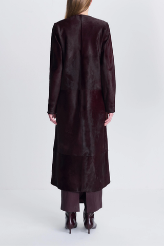 Bowie Leather Collarless Coat | Fig