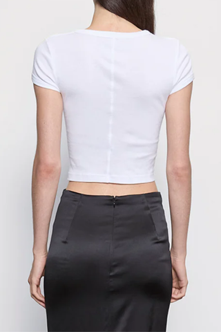 Supima Baby Rib Cropped Tee | White