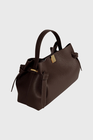 Gyoza Leather Handbag | Espresso