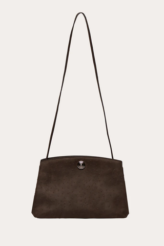 Pushlock Pouch | Dark Brown Ostrich