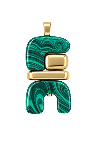 Fire Totem Pendant | Gold and Malachite