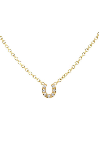 14k Itty Bitty Pavé Diamond Horseshoe Necklace