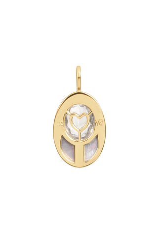 Lovebug Pendant | White Topaz and Black Mother of Pearl