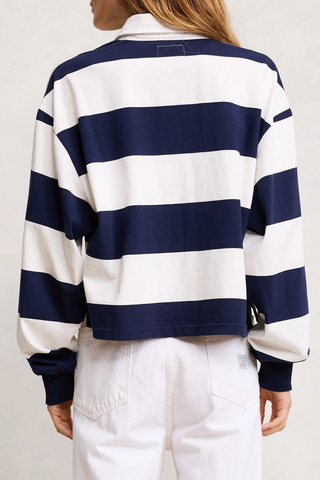 Rugby L/S Tee | Jumbo Navy Blue Stripe
