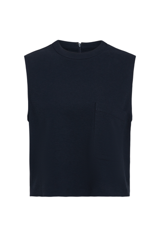 Cropped Muscle Tank | Midnight