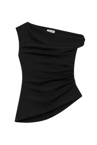 Zerra Draped Top | Black