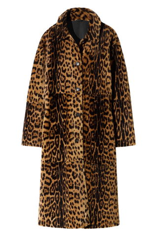 Davelle Shearling Coat | Leopard Print