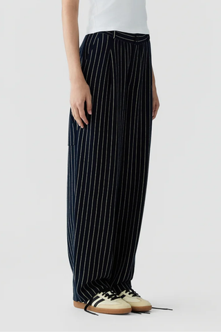 Pinstripe Carpenter Pant | Navy/Butter