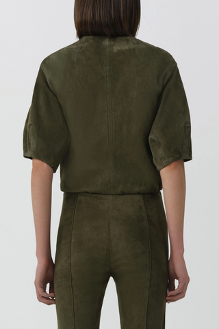 Austyn S/S Zip Up Suede Jacket | Sea Turtle