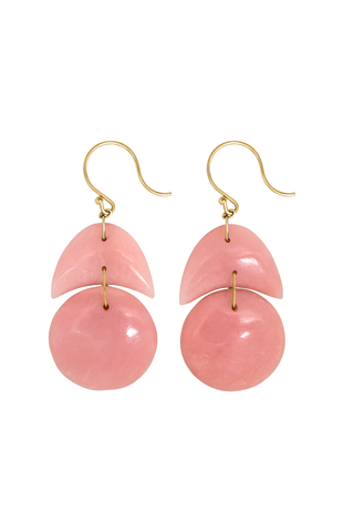 Tiny Arp Earrings | Pink Opal