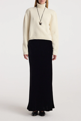 Fluid Velvet Skirt | Black