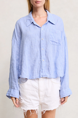 Cropped Shirt | Light Blue