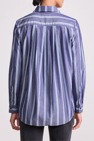 Sodi Wrap Button Up Shirt | Indigo Stripe