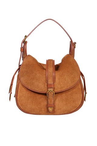 Gildas Shoulder Bag | Caramel Split Suede