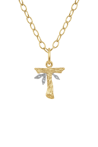 Jeweled Branch Initial Charm | T