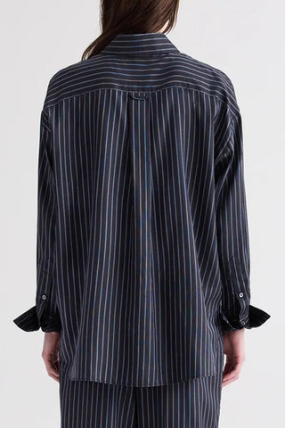Big Joe Silk Shirt | Blue Nights/Turkish Coffee