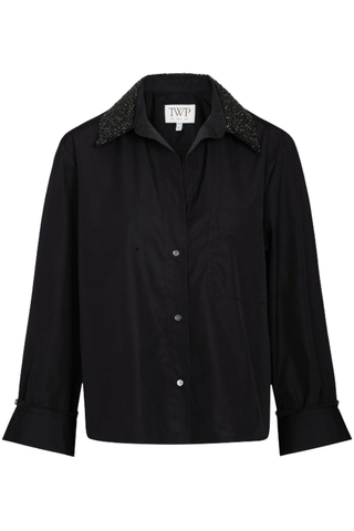 Dude Shirt with Crystal Collar | Black