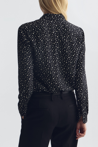 Gaia Silk Shirt | Black/Ivory Star