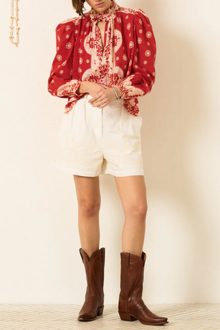 Annabel Lava Bandana Shirt | Red