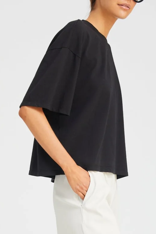Supima Cotton Boxy Tee | Black