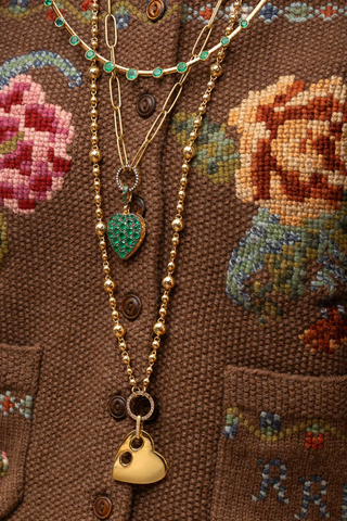 Large Anchored Heart Charm | Diamond Clasp